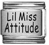 Clearly Charming Lil Miss Attitude Italian Charm