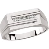 14K White Gold Men's Diamond Ring