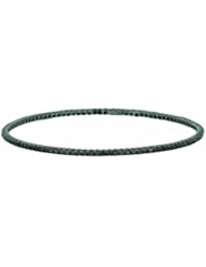 14K White Gold Black diamond Bangle