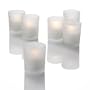 Set of 144 Frosted Votive Holders & 144 Votive Candles, White Unscented