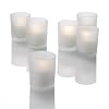 Set of 72 Frosted Votive Holders & 72 Votive Candles, White Unscented