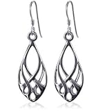 Impressive .925 Sterling Silver Fish Hook Dangle Earrings