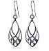 Impressive .925 Sterling Silver Fish Hook Dangle Earrings
