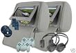 Headrest 7 LCD Car Monitors with Region Free DVD player USB SD Inc. Wireless Headhones and 32 Bit Games (Gray, Pair)