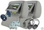 Headrest 7" LCD Car Monitors with Region Free DVD player USB SD Inc. Wireless Headhones and 32 Bit Games (Gray, Pair)