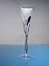 Milano Crystal Blue Swirls Champagne Halo Flute Glasses (Set of 4)