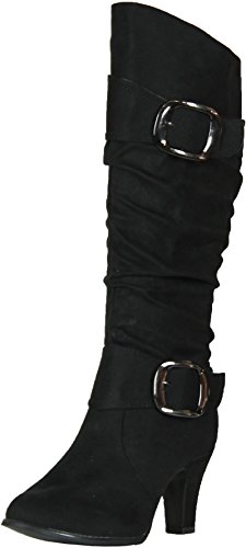 Anna Nb200-04 Women's Winkle Shaft Chunky Heel Boots