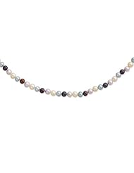 Sterling Silver 24in 6-7mm Multicolor Freshwater Cultured Pearl Necklace.