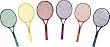 Junior Tennis Racket Set of 6 - Sports Tennis Equipment - Set