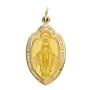 Miraculous Medal 14K Yellow Gold 13X8mm with 18 inch necklace