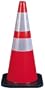 Jackson Safety 3004236 DW Series Wide Body Traffic Safety Cone 28" w/4" and 6" Reflective Collar Black Base (2193643)