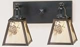 LAMPS BEAUTIFUL Rustic Lodge Pinecone Two Light Wall Sconce by Meyda Tiffany--Excellent customer service--see our feedback.