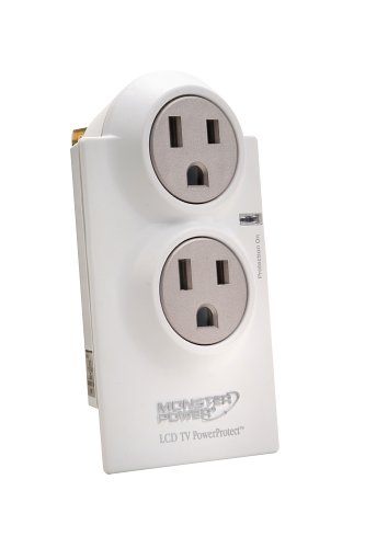 Monster Home Series LCD PowerProtect, 2 outlets, White (HS MP AVFL200)