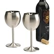 RSVP International Endurance Stainless Steel Wine Glasses Set of 2