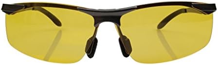 Senchoice Night Vision Glasses Anti-glare Driving Eyewear Polarized Glasses Gray Frame Yellow Lens