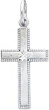 14K White Gold Diamond-Cut Cross Pendant Charm Jewelry