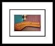 Orange Corner Sectional Sofa Other Subjects Framed Art Poster Print, 19x17