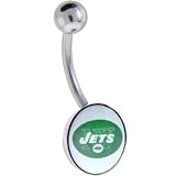 Officially Licensed NFL Logo Belly Ring - New York Jets
