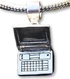 Laptop Executive Computer Sterling Silver Charm Bead Fits Pandora