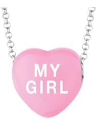 Genuine IceCarats Designer Jewelry Gift Sterling Silver 16" Sweethearts Necklace W/Box. 11X14 Mm Sweethearts Dark Pink Enamel My Girl 16 Inch Necklace W/Box 16" Sweethearts Necklace W/Box In Sterling Silver