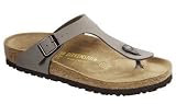 Birkenstock thongs Gizeh from Birkibuc in stone with a narrow insole