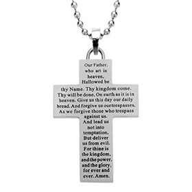 Stainless Steel Lord's Prayer Cross