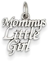 Genuine IceCarats Designer Jewelry Gift 14K White Gold Mommy&apos;s Little Girl Charm