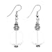 EXP Handmade Crystal Dangle Earrings With Antiqued Silver Flowers