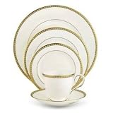 Lenox Beaded Jewel Gold Banded Bone China 13-Inch Oval Platter
