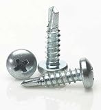 Zinc Plated Steel Pan Head Phillips Self Tapping Screw #8, 7/16 L (Pack of 100)