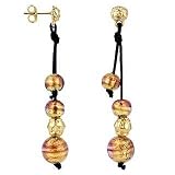 Antica Murrina Tahiti - Murano Glass Bead Drop Earrings Amber
