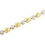 Ladies Oval Link Bracelet with Bezel Diamonds .80cttw