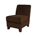 Nora Velvet Armless Chair - Chocolate