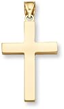 18K Gold Men's Polished Cross Pendant