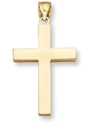 Plain 14K Gold Womens Cross Pendant