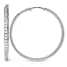 Sterling Silver Cubic Zirconia Eternity Hoop Earrings W/ Rhodium 60mm