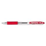 Pilot EasyTouch Retractable Ballpoint Pen, Fine Point, 0.32 mm, Clear Barrel, Red Ink, 12-Count (32212)
