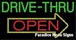 Drive-Thru Open LED Sign 17 x 32