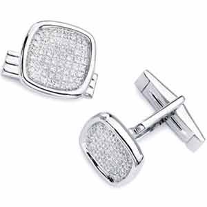 14Kt WhiteGold Astounding Diamond Cufflinks