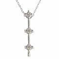 10K Yellow Gold Diamond 3 Stone Delicate Drop Pendant