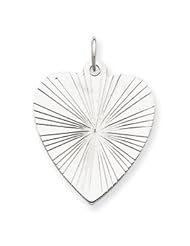 Sterling Silver Engraveable Heart Disc Charm