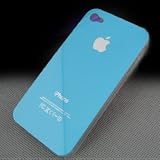 Apple iPhone 4 Sky Blue Hard Logo Back Case + Free Screen Protector