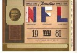 2006 Playoff National Treasures Timeline Material NFL Prime #LT Lawrence Taylor/25 - New York Giants (Piece of Authentic Game-Worn Jersey - Serial #d to 25) (Football Cards)