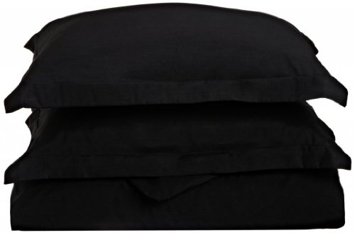 Clara Clark Premier 1800 Series 3-Piece Duvet Cover, Queen, Black