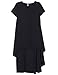 Jollychic Women's O Neck Short Sleeve Solid Color Cocktail Asymmetric Long Dress