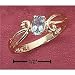 Stones Sr-1732 : Sterling Silver Vermeil Open Swirled Shank With Tilted Genuine Blue Topaz Ring (5-9) Ring Size 06