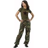 Woodland Camouflage Womens Vintage Paratrooper Fatigues by Galaxy Army Navy