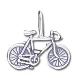 Solid Sterling Silver Bicycle Charm Approximately 3/4 Tall