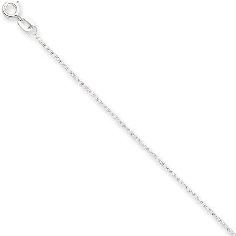 14K White Gold 1.0mm Cable Rope Chain (18 Inches)