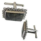 Sterling Silver Cufflinks Pair Gemstone Men Gift Sets Indian Style (cflng196)